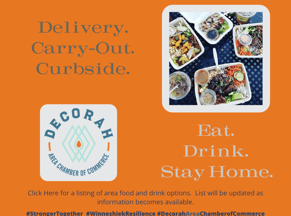 Post Photo for Delivery. Carry out. Curbside in Decorah!