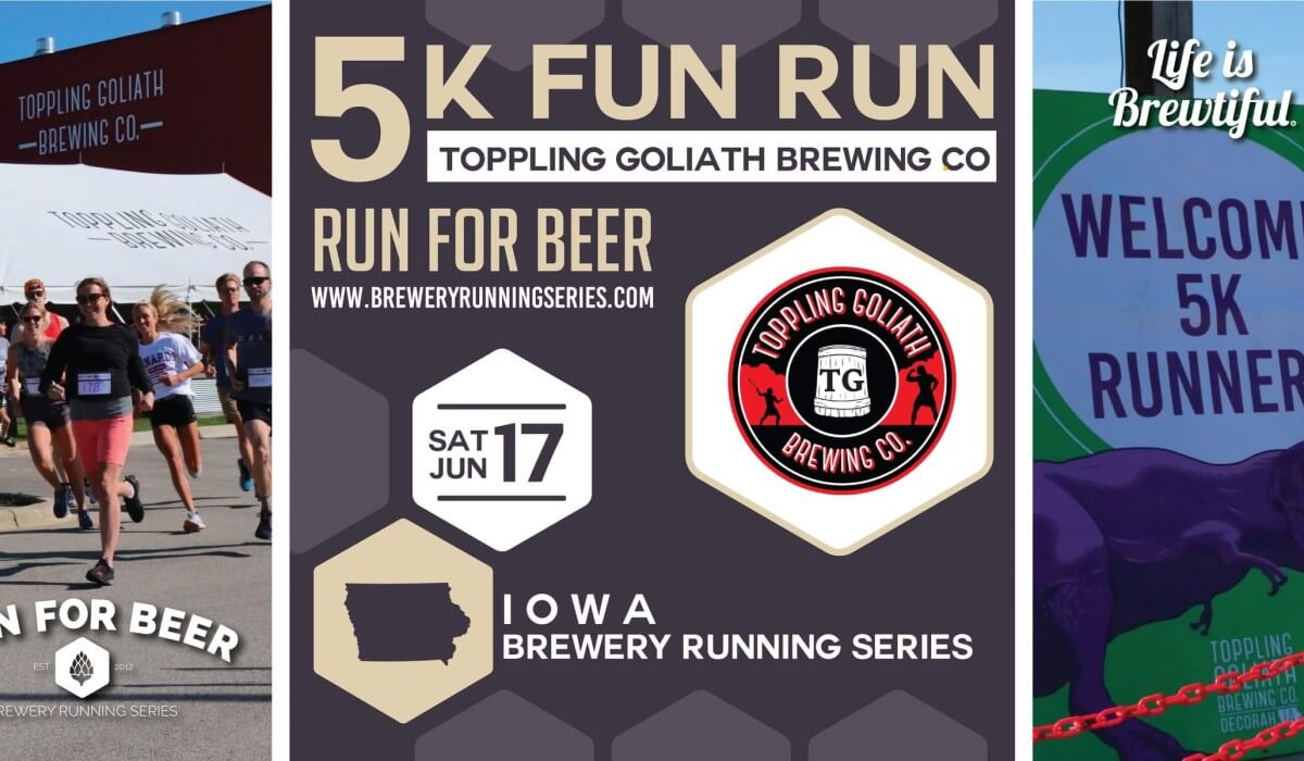 Post Photo for 5k Beer Run – Toppling Goliath | 2023 Iowa Brewery Running Series