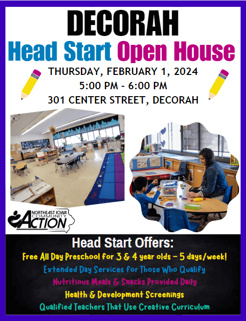 Post Photo for Head Start Preschool Open House Feb. 1 5-6 PM