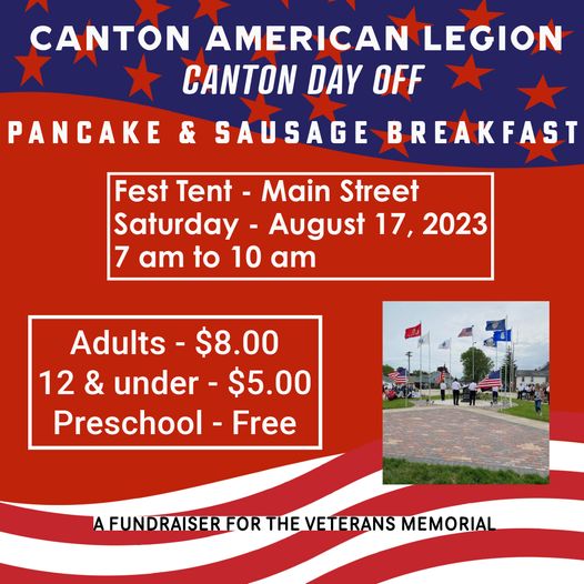 Post Photo for Canton American Legion Post 400 Pancake Breakfast